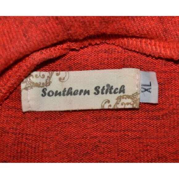 Southern Stitch Ladies Red Hooded Bell Sleeves Pullover Sweatshirt Dress Size XL - Picture 12 of 14